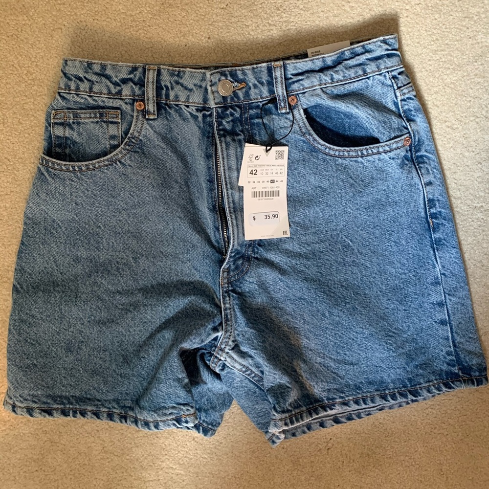 Zara Mom Fit Shorts- Blue Ref. 8197/008